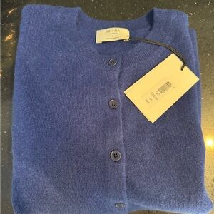 NWT Aritzia Byron Blue Cashmere Knit Cardigan New With Tags size Small